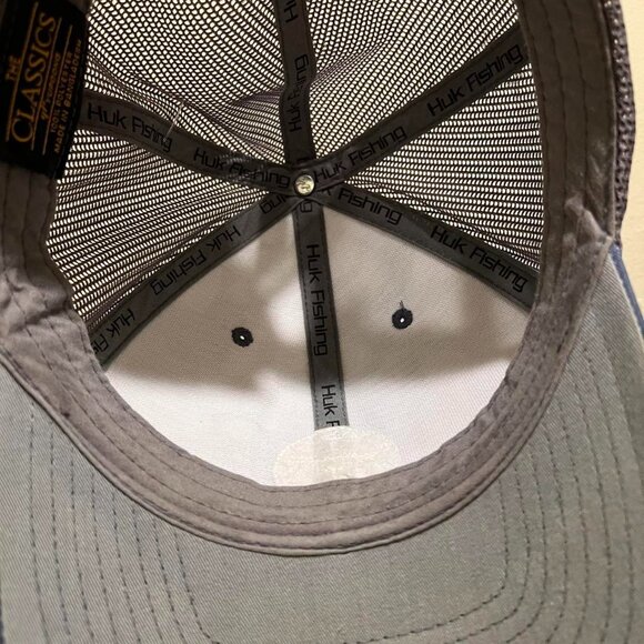 HUK Hat Performance Fishing Adjustable Mesh Camo Snapback Trucker Blue - Picture 2 of 5